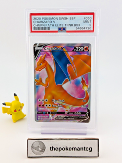 PSA 2020 Pokemon SWSH BSP Charizard V Champions Path ETB SWSH050 MINT 9 - Image 1