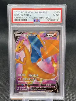 2020 Pokemon Champions Path ETB # 050 Charizard V Black Star Promo MINT PSA 9 - Image 1