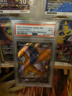 2020 Pokemon Champions Path ETB Charizard V Black Star Promo SWSH050 PSA 9 Mint - Image 1