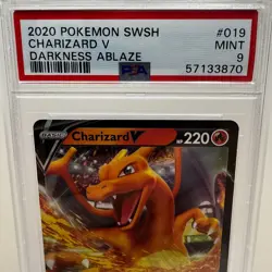 2020 POKEMON SWORD & SHIELD DARKNESS ABLAZE - #019/189 CHARIZARD V - PSA 9 MINT - Image 2