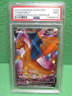 PSA 9 Mint - 2020 Pokemon - Charizard V # 050 Champion Path Elite Trainer Box - Image 1