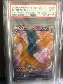 2020 Pokemon SWSH BSP Champion Path Elite #050 Charizard V PSA 9 GEM MINT - Image 1