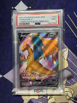 2020 Pokemon Charizard SWSH BSP V CHMPN. Path Elite TRNR.Box #050 PSA 9 Mint - Image 1