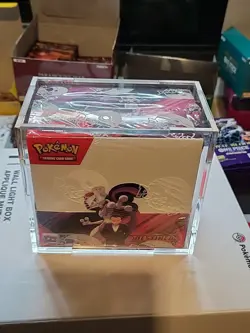 Sealed In Acrylic Pokemon TCG Destined Rivals Booster Box CUT SHRINK WRAP UNSEAL - Image 2