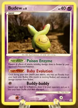 Budew 33/100 Diamond & Pearl Stormfront Pokemon TCG NM Yuka Morii - Image 1