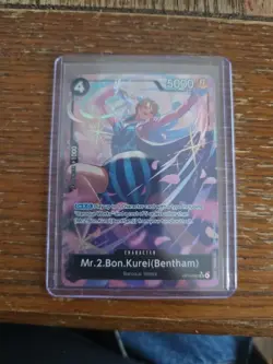 One Piece Card Game Mr.2.Bon.Kurei (Bentham) OP14-091 SR Holo 5000 Power Bandai - Image 1