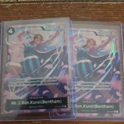 One Piece Card Game Mr.2.Bon.Kurei (Bentham) OP14-091 SR Holo 5000 Power Bandai - Image 2