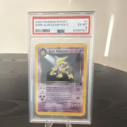 Pokemon TCG Team Rocket Dark Alakazam 1/82 Holo Rare PSA 6 Unlimited 2000 - Image 1
