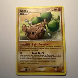 Pokemon TCG Bonsly Card 71/130 Diamond and Pearl Common MP - Image 1