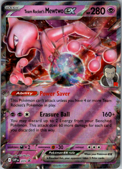 Team Rocket's Mewtwo ex 205 SV: Scarlet & Violet Promo Cards Holo - Image 1