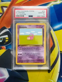 PSA 10 Slowpoke 55/62 1st Edition Fossil Non Holo Pokemon Card - Image 1