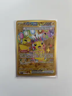 NEAR MINT - Pokemon Pikachu Ex Gold Fullart Sturmische Funken SSP 247/191 Karte - Image 1