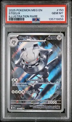 PSA 10 Steelix 150/132 Me01: Mega Evolution Holo Pokemon Slab - Image 1