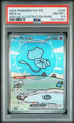 2024 POKEMON PAF EN-PALDEAN FATES SPECIAL ILLUSTRATION RARE #232 MEW EX PSA 8.5 - Image 1