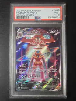 PSA 9 Deoxys VMAX GG45/GG70 Crown Zenith Galarian Gallery Pokemon - Image 1