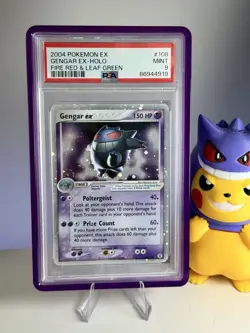 2004 POKEMON EX FIRE RED & LEAF GREEN #108 GENGAR EX-HOLO PSA 9 SWIRLED 🌀 - Image 1