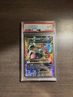 Pokemon TCG M Tyranitar EX Ultra Rare Card Ancient Origins 43/98 PSA 8 NM-MT - Image 1