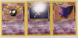 Pokemon TCG Gengar 20/62 Fossil Evolution Set - Gastly 33/62 And Haunter 21/62 - Image 1