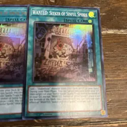 3x WANTED: Seeker of Sinful Spoils RA03-EN074 x2 Ultra Rare x1 Super YuGiOh! - Image 2