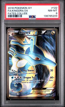 2016 POKEMON XY FATES COLLIDE #122 FULL ART/KINGDRA EX PSA 8 - Image 1