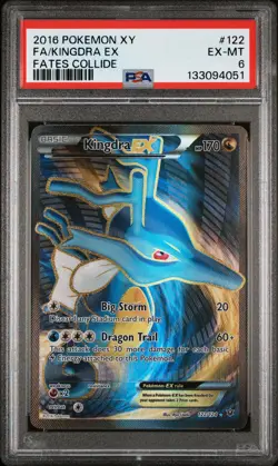 2016 POKEMON XY FATES COLLIDE #122 FULL ART/KINGDRA EX PSA 6 - Image 1