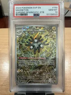 Pokemon Center Magnet Magneton 159 PSA 10 Surging Sparks Promo - Image 1