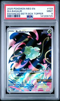 2025 POKEMON MEG EN-MEGA EVOLUTION ENHANCED BOOSTER BOX TOPPER BULBASAUR PSA 9 - Image 1