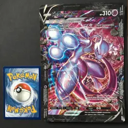 Mewtwo V-Union JUMBO SWSH162 V Union PROMO Oversized Pokemon Card HOLO NM - Image 1