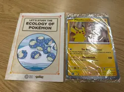 Pokemon Pikachu Natural History Museum Promo Card In Hand NEW + Ecology Booklet - Image 1