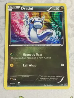 D1357 POKEMON TCG BLACK & WHITE DRAGON VAULT DRATINI 2 MP HOLO NO RARITY - Image 1