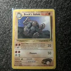 Pokemon TCG Brock's Golem Gym Heroes 20/132 Regular Unlimited Rare MP + - Image 1