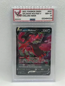2021 Pokemon Chilling Reign Galarian Moltres V #097 VCG 10 - NO PSA/BGS - Image 1