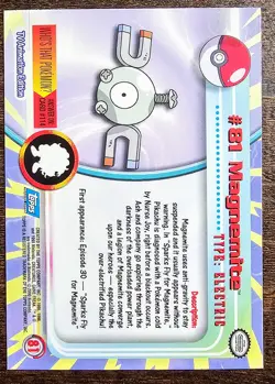Magnemite #81 2000 Topps Pokemon TV Animation Blue Logo - Image 2