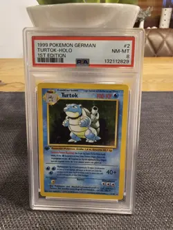 TURTOK-HOLO 1ST EDITION POKEMON GERMAN 1999 PSA 8 - Image 1