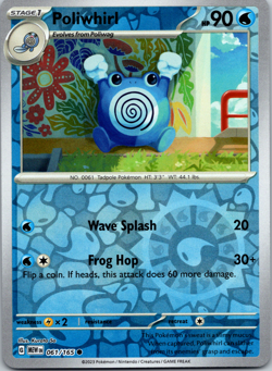 Pokemon TCG Polywhirl 61/165 Common Reverse Holo Scarlet & Violet 151 MEW EN - Image 1