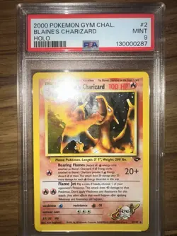 Pokemon TCG Blaine's Charizard 2/132 Gym Challenge PSA9 - Image 1
