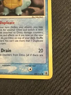 Pokemon TCG Ditto Delta Species Card 64/113 Squirtle 2005 LP/MP - Image 5