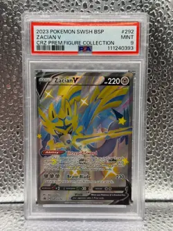 ZACIAN V 2023 Pokemon SWSH BSP #292 CRZ PREMIUM FIGURE COLLECTION PSA 9 - Image 1