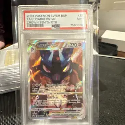 2023 Pokemon SWSH BSP FA/Lucario V-STAR CROWN ZENITH ETB PSA 9 - Image 1