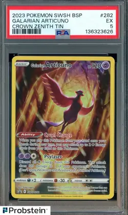 2023 Pokemon SWSH BSP Crown Zenith Tin #282 Galarian Articuno PSA 5 EX - Image 1