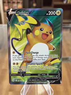 Pokemon TCG Raichu v Brilliant Stars Holo Ultra Rare Card 158/172 Free Shipping! - Image 1