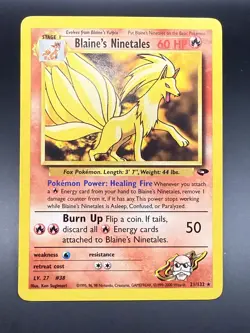 Pokemon TCG Blaine's Ninetales Non Holo Gym Challenge 21/132 Rare - Image 2