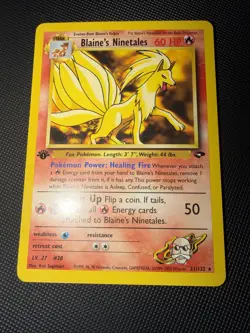 Pokemon TCG Blaine's Ninetales Gym Challenge 1st Edition Rare Card 21/132 - Image 1