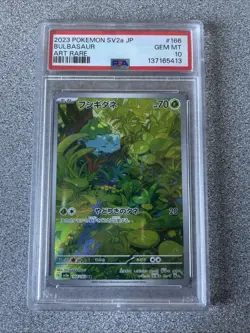 Pokemon TCG Bulbasaur Scarlet&Violet Holo Illustration Rare Card PSA 10 166/165 - Image 1