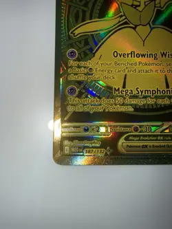 Pokemon TCG Mega Gardevoir EX Holo Gold Rare Card 187/132 ME01 Mega Evolution - Image 4