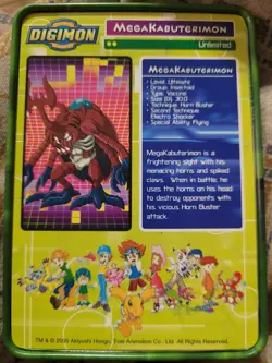 Digimon 2000 Taco Bell Metal cards(3) for 1 Megakabuterimon, Kari +1 with box SE - Image 2