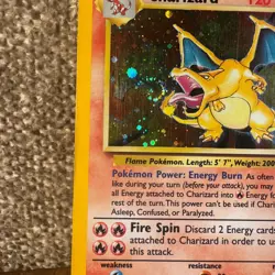 Charizard Pokemon TCG Base Set 2 Holo Rare Card 4/130 WOTC SWIRL - Image 2