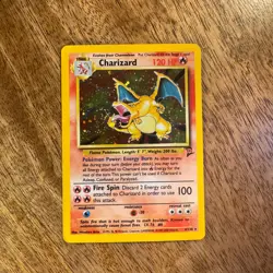 Charizard Pokemon TCG Base Set 2 Holo Rare Card 4/130 WOTC SWIRL - Image 3