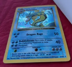 Gyarados 6/102 Base Set Shadowless Holo Rare Stage 1 100 HP Pokemon TCG Card - Image 5