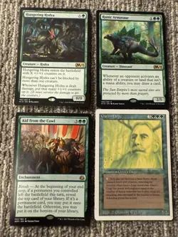 Magic The Gathering MTG Lot of 4 Hungering Hydra Runic Armasaur Gaea's Liege - Image 1